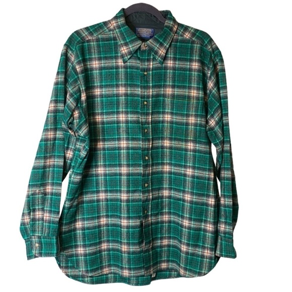 Pendleton 100% Wool Long Sleeve Button Down Vintage Shirt - Picture 1 of 13
